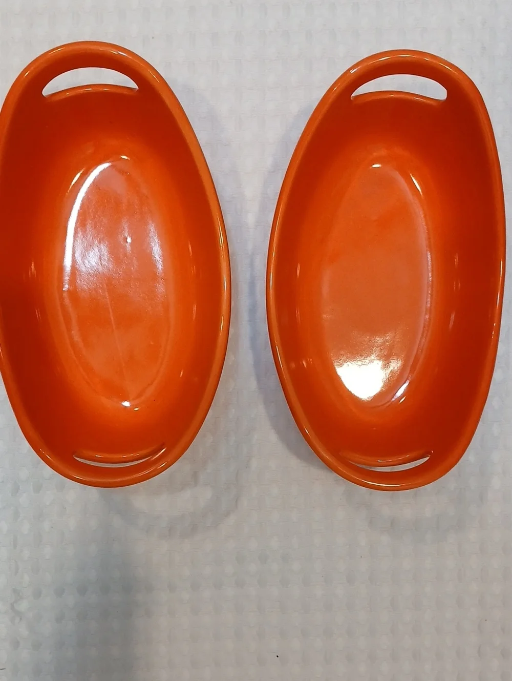 Rachel Ray Orange Ceramic Oval Serving Dishes - Set Of Two 12oz.
